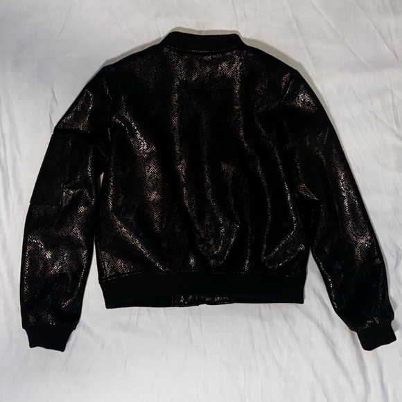 fab'rik Shimmering Black Bomber Jacket - Picture 3 of 8